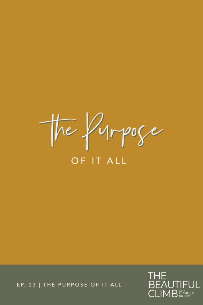 The Purpose of it all | Listen to episode 3 of The Beautiful Climb Podcast with Michelle Knight where Michelle shares how she decided to sell everything and start a life of travel with her family!